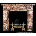 Line-style Stone Fireplace / Beige Line-Style Carved Stone Fireplaces Mantel